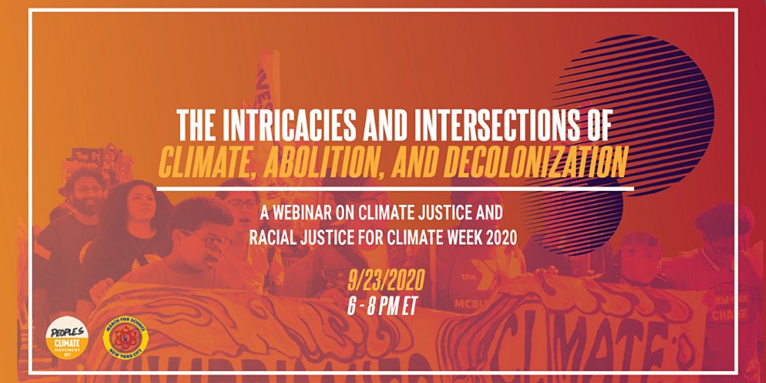 Tuning in now to  @sciencemarchnyc's workshop event on the Intricacies and Intersections of Climate, Abolition, and Decolonization for  #ClimateWeekNYC.This is one of many great events that I encourage yall to tune into this week - not too late to visit  @ClimateGroup for events!