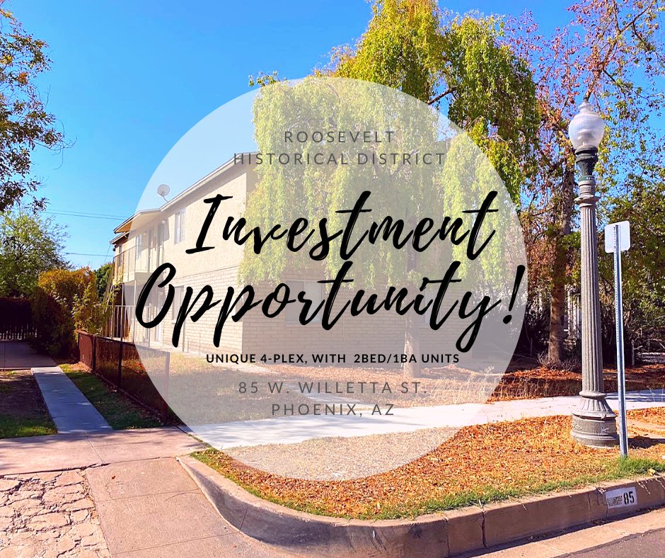 GeorgiStratton's tweet image. This unique 4-Plex features (4) 2bed/1Ba units. Rare to find such a large square footage per unit in this highly esteemed neighborhood. The ROI on this property could be HUGE💸

Send me a DM or a text for more info 480-695-6565

Listed by Georgi Stratton | eXp Realty