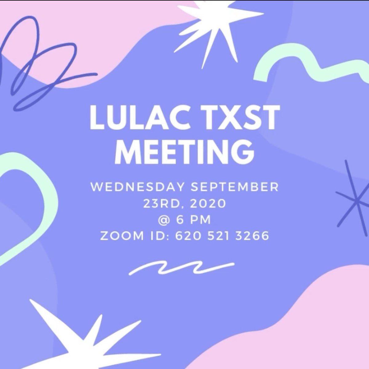 txstlulac's tweet photo. See y’all tonight to meet our guest for the night, a TXST and LULAC alumna! #txst https://t.co/hlNOT2hi7l