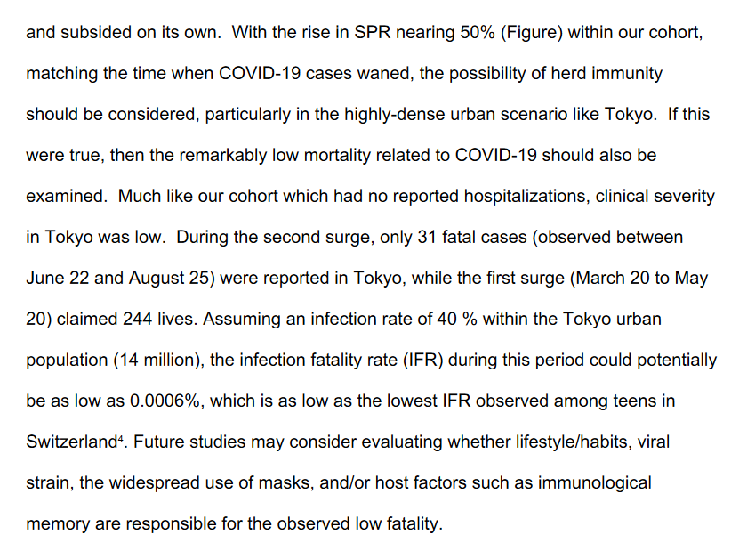 For the very strong claims made in this paper about the state of the epidemic in city of Tokyo, they are so many red flags that this conclusions should be taken with a pinch of salt. 5/n