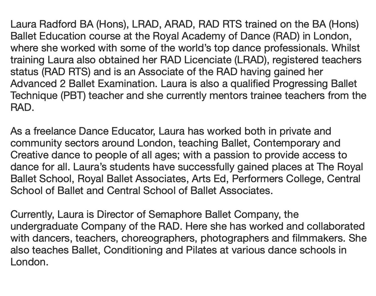 Today’s spotlight is Laura Radford

#ballet
#dancer
#versatiledancer 
#womeninthearts
#royalacademyofdance 
#🩰 
#lettheworldbegin
#lambethelevate