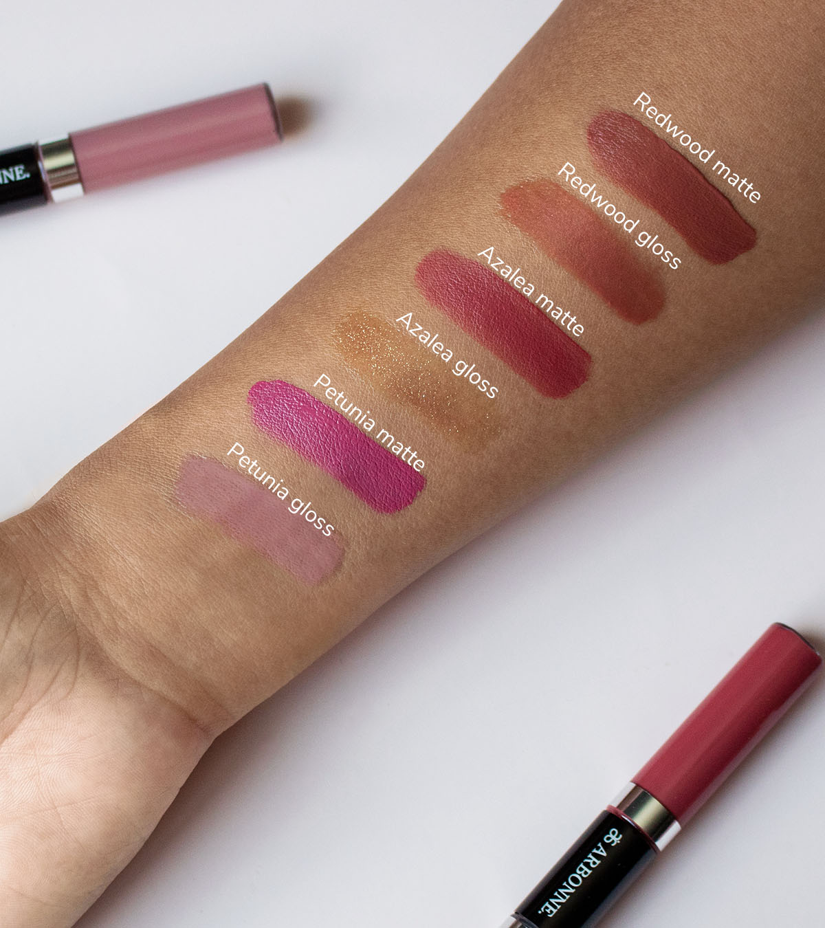 Arbonne on X: How gorgeous are these Matte & Shine Lip Duo swatches? The  lip duos feature a matte cream on one end and a high-shine gloss on the  other for hydrating
