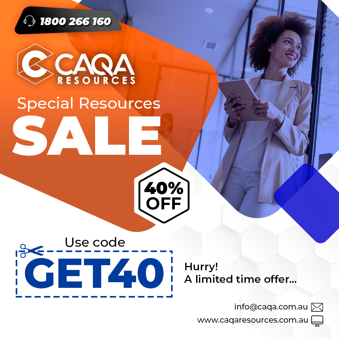 ICT Resources on SALE!

ICT30120, ICT40120, ICT50120 &amp; ICT60120 are now ready!

Buy one qualification and get 40% off. Buy two or more to get 50% off.

Use Code: GET40

Email us at info@caqa.com.au to get a quote.

#Resources #TrainingPackages #CAQA