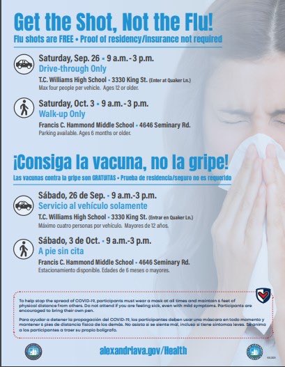DMPrincipal's tweet photo. Do you need a flu shot? Free drive-through and walk-up clinics are scheduled for this weekend and next weekend too. #BeAFluFighter 🩺 https://t.co/MLp5vSs2YM