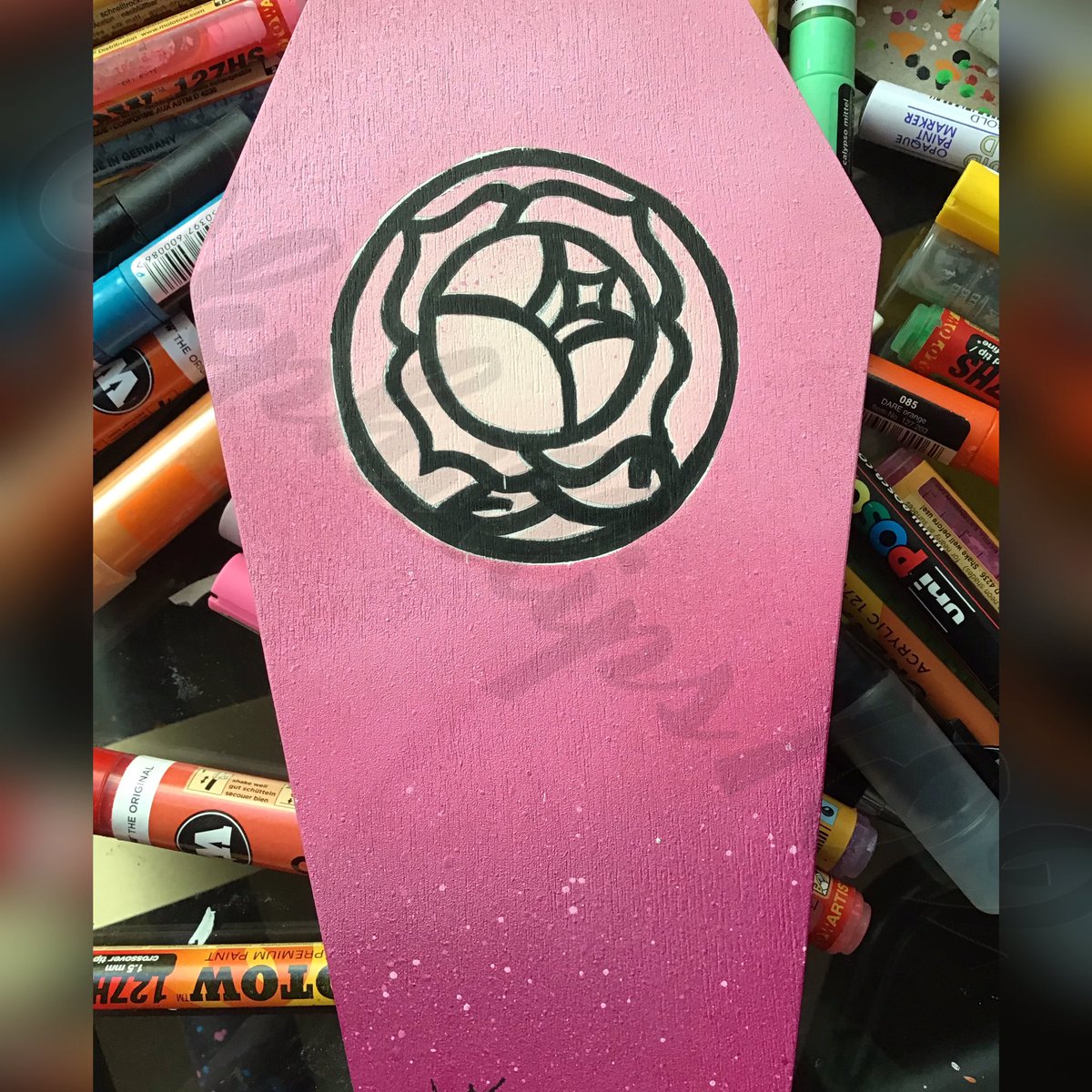 K_phillips9936's tweet photo. Crafty Coffins continues with  Anthy Himemiya from Revolutionary Girl Utena, one of my favorite anime’s. Not Halloween but love the vibe of it. This one, too, will be on sale in my Etsy shop October 1st. Enjoy and let me know what you think. #anthyhimemiya #rosebride #utena https://t.co/P0N0Z61CNr