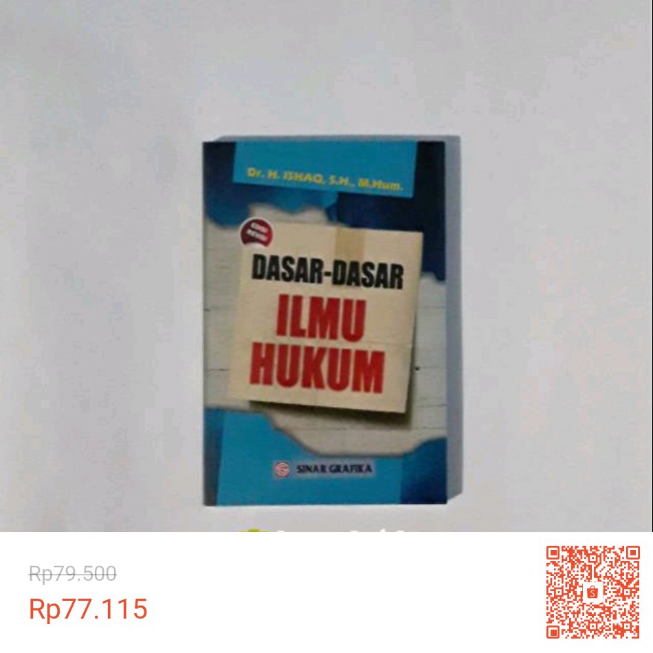 Saya menjual Dasar-Dasar Ilmu Hukum (Revisi) dengan potongan 3%! Hanya Rp77.115. Dapatkan segera di Shopee! shopee.co.id/product/123995… #ShopeeID #bukalapak #tokopedia #buku #bukumurah #bukuori #bukuoriginal #bukumurahbandung #bukuilmuhukum #bukuhukum #bukuhukumori #bukuhukumpidana