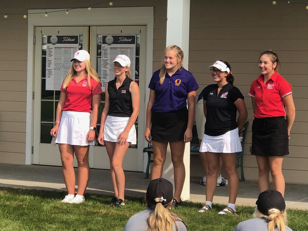 AHS_GirlsGolf's tweet image. Congrats Jessica on winning player of the year and being on first team All-Conference along with Lauren and Kylie. Kaitlyn was on Second team and Audrey third!