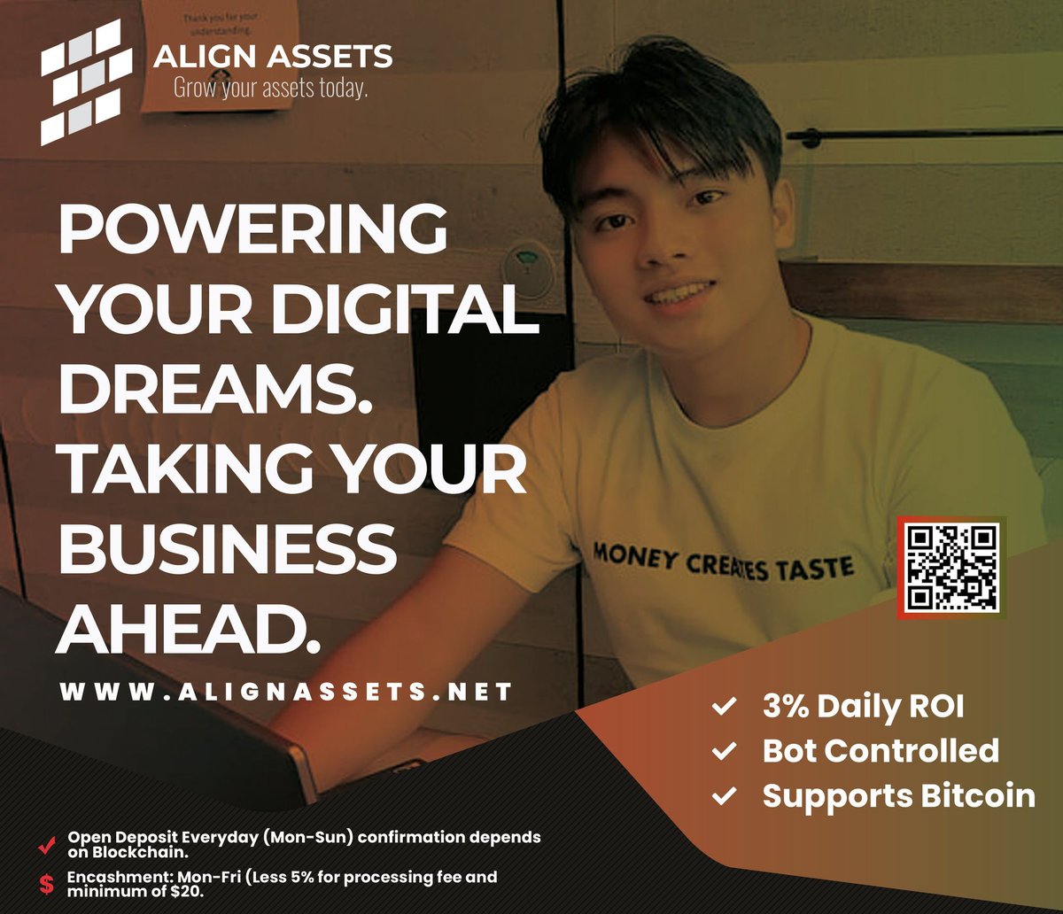 AlignAssets's tweet image. Digital Marketing will take your business ahead. Focus on growing your list all of the time as newer affiliates are more engaged to healthier ROI.
Inquire now!!
#alignassets #passiveincome #roi #btc #automatedtrading #bottrading #cryptocurrency #cryptotrading #entrepreneur