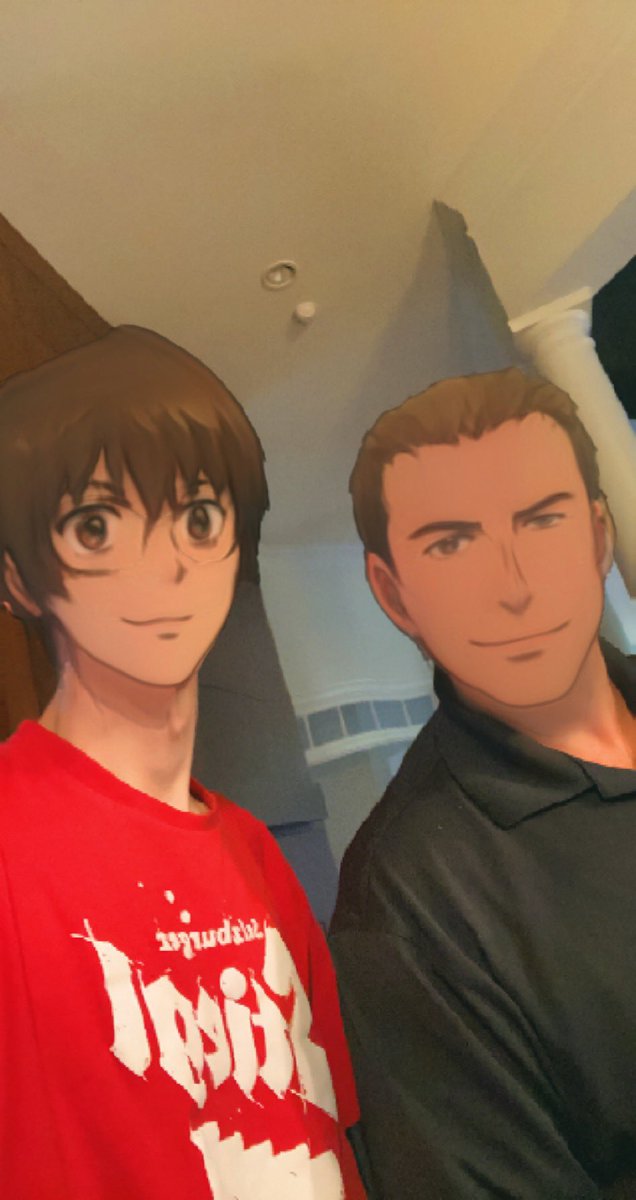 Capyblap's tweet image. hello here is me and my father. face reveal? lmaoooooo