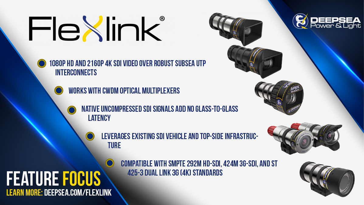 DeepSea_PL's tweet photo. #FeatureFocus #FleXlink is a #DeepSea exclusive technology to improve the durability of physical connection to live #HD and #4K cameras on subsea equipment while reducing the cost of ownership. Learn more: https://t.co/d11YAzIPgS https://t.co/C2RlUELYc4