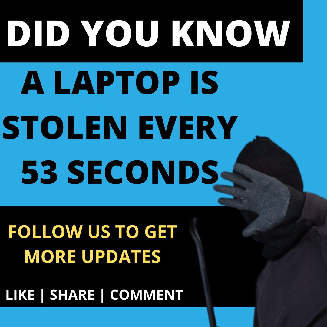 A Laptop is Stolen Every 53 Seconds😲

#laptopsecurity #laptopstolen #databreach #databreachsecurity
#hackersattack #hackerspace #ethicalhackers #hackersworld
#hackersstayaway #hackerslife #itsecuritysolutions
#itsecurityexpert  #dataprivacy