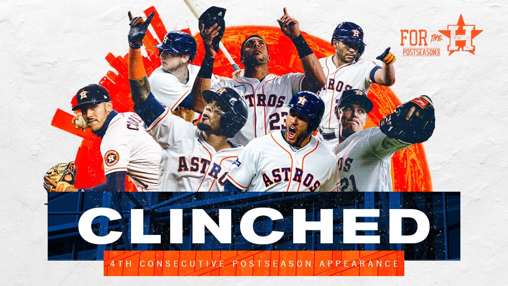 astros's tweet photo. Playoff baseball for the 4th straight year! 

#ForTheH https://t.co/TmDcLupDIn