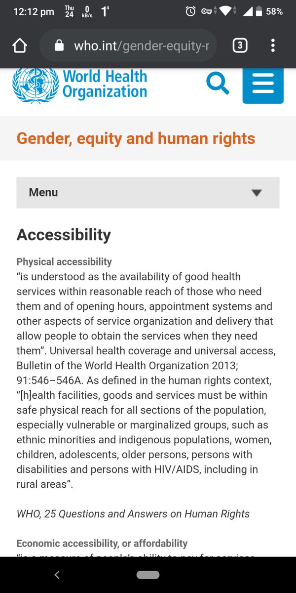 What is not so often mentioned in the accessibility discussion is how stigma and discrimination are also barriers to healthcare access, but I'll get to that in a bit. https://www.who.int/gender-equity-rights/understanding/accessibility-definition/en/