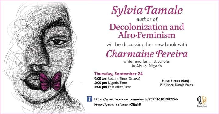 Good morning. It is a Sylvia Tamale day. Decolonization and Afro-Feminism will be launched today. 9am EST, 2pm WAT, 4pm EAT.  https://facebook.com/events/s/decolonization-and-afro-femini/752516101987766/?ti=cl
