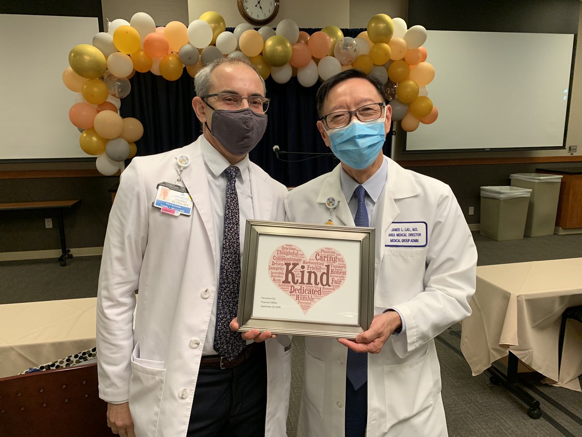 KathyKigerl's tweet photo. We had a special visit from @EdEllisonMD and @RaminDavidoff for the Physician Fall Virtual Offsite. 
Congratulations to the Summer Leon Cohen Award recipients: Dr. Okonkwo-Holmes and Dr. Vartany!
And a special passing of the torch from Dr. Lau to @DeVitaMD_KP. #bekp #thrive https://t.co/7DKNsChvQp