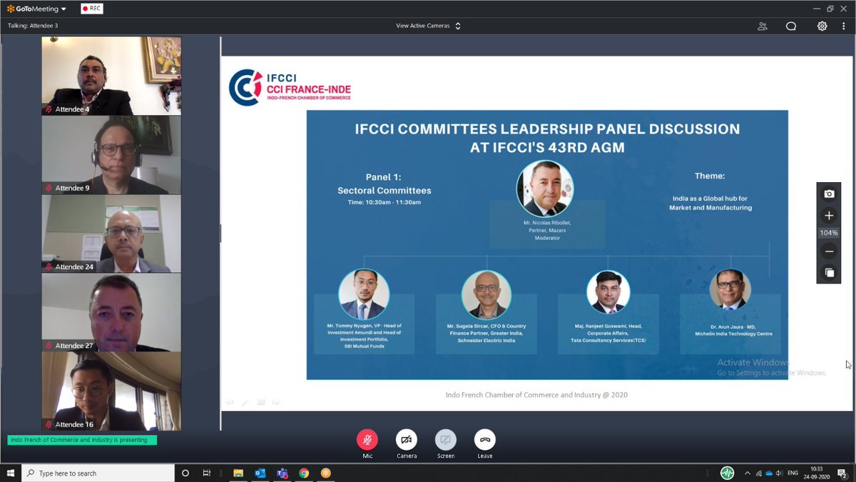 IFCCI1's tweet photo. #IFCCI's Committees Leadership Panel discussion is now live with Mr. @nribollet, Partner @MazarsGroup ,Mr. Tommy Nyugen, Head of Investment, @SBIMF, Mr. Sugata Sircar, CFO @SchneiderIndia,Mr. Ranjeet Goswami, Head Corporate Affairs @TCS and Mr. @arunjaura , MD @Michelin 
#webinar https://t.co/VnuRJ3QuZw