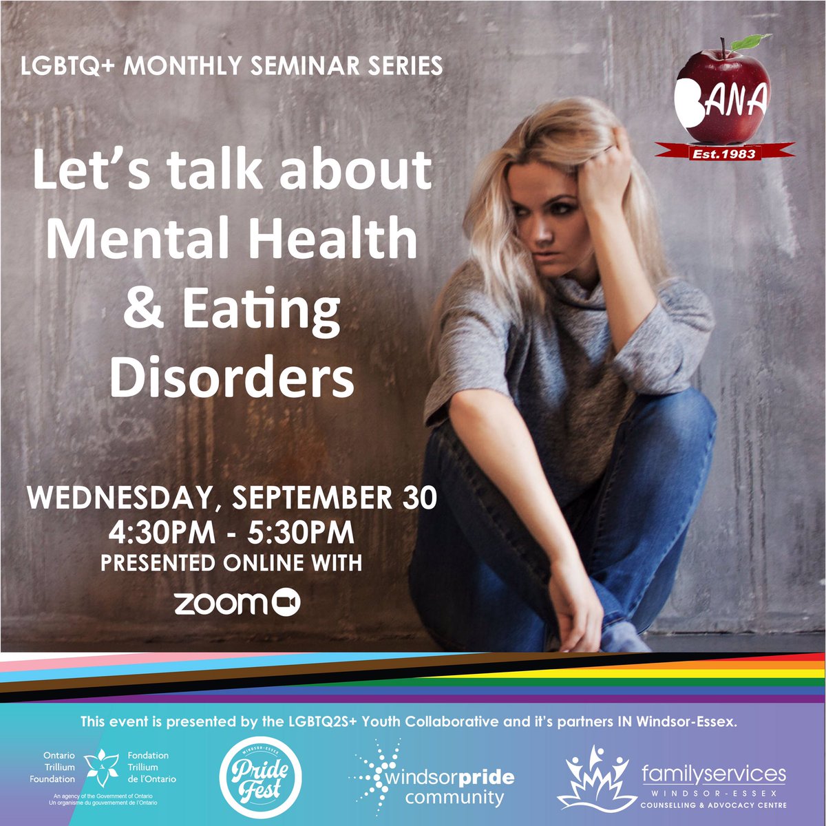 Please join us for our online seminar "Let's talk about Mental Health &amp; Eating Disorders". #wepridefest #pridewindsor #windsorpride #familyserviceswindsoressex 

facebook.com/events/3668676…