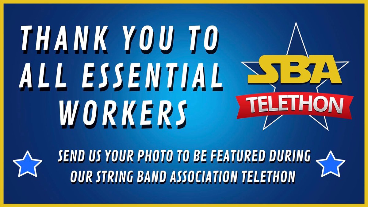 THANK YOU TO ALL ESSENTIAL WORKERS! 👏

Send us your 𝐏𝐇𝐎𝐓𝐎 to be featured during our String Band Association telethon. Comment your photo here, message us your photo or send via email to info@pmsba.org