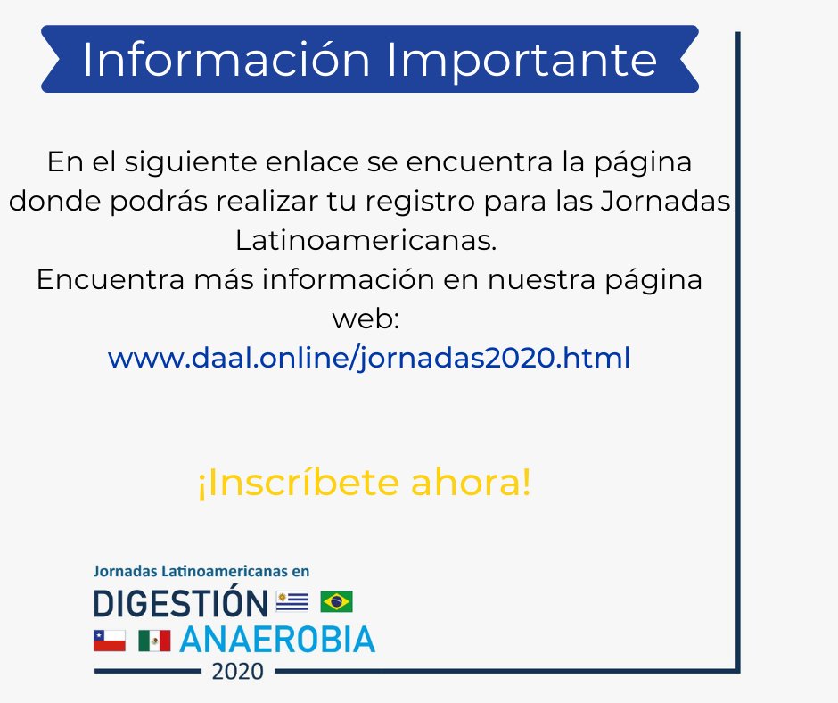 Estimados colegas. 
Les compartimos información valiosa sobre las JDAAL 2020.

Les recordamos que podemos brindarles la ayuda que necesitan con solo mencionarlos o por los mensajes directos. 

.
.
.
#JDAAL #IngenieriaAmbiental #Brasil #Chile #Uruguay #México