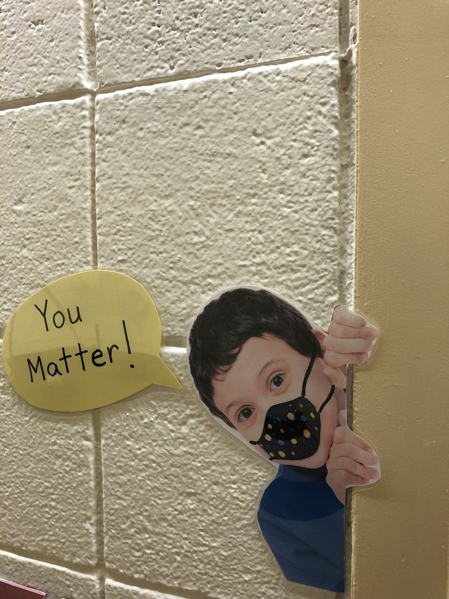 ButlerTeachSPSS's tweet photo. “Kids” are popping up and out all over ESS to remind our students what matters most!#positiveschoolclimate  #studentaffirmations @JweberEss @uclaEXCEL https://t.co/OFIfDQwRlx