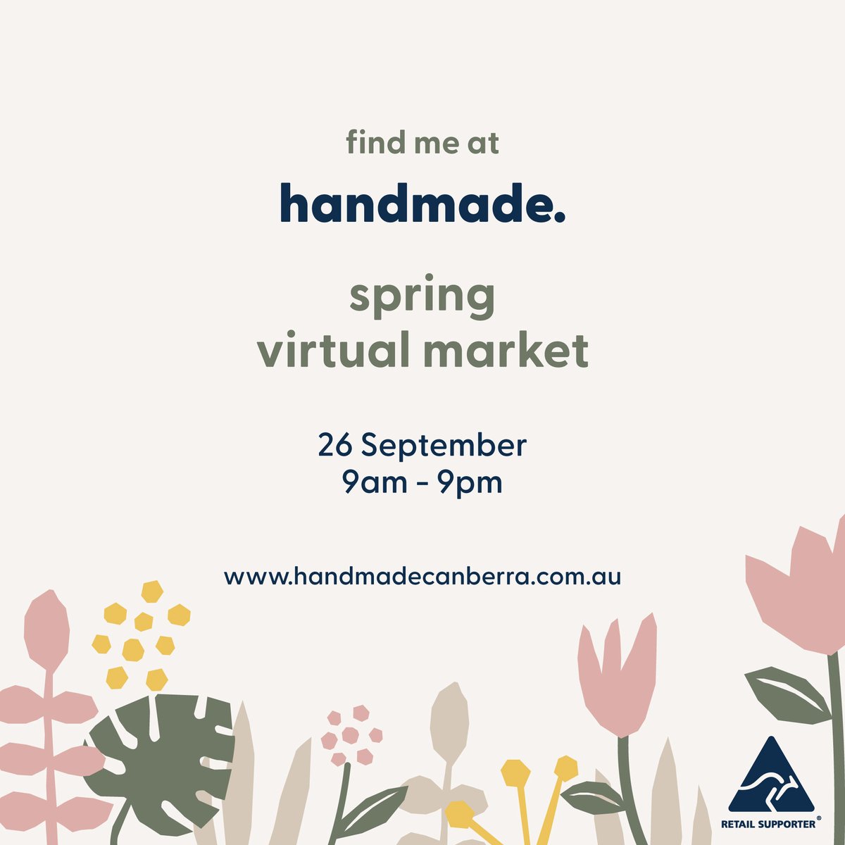 Proud to again be part of @Handmademarket A great initiative that continues to support #AustralianMade despite the current challenges. Get amongst it this Saturday!
