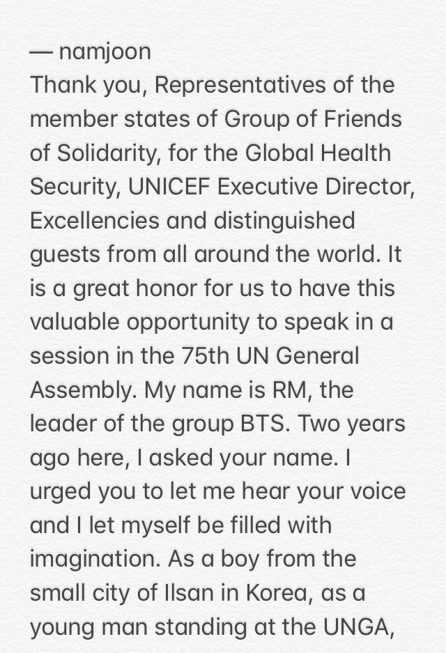 BTS’ unga speech — a thread