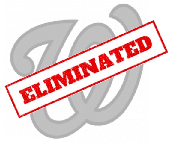 Final: Phillies 12, Nationals 3The 25th place Nationals will not get a chance to defend their title.