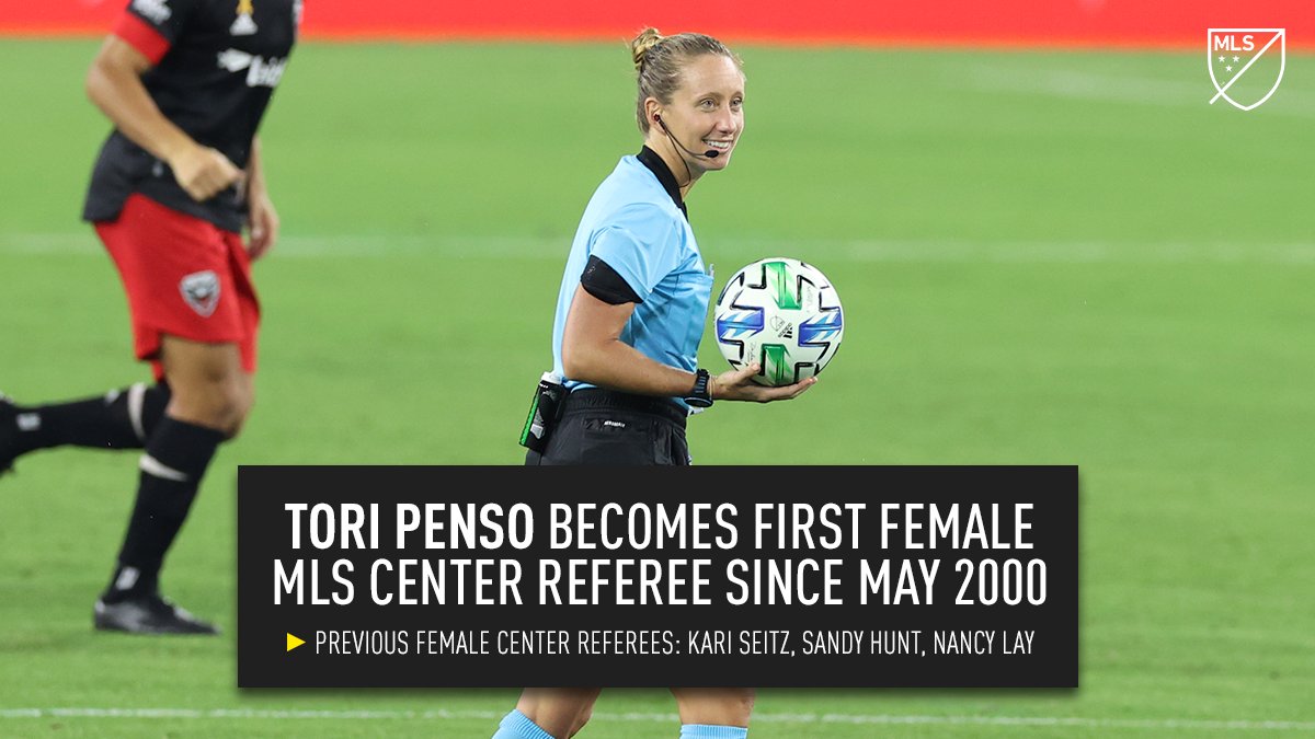 MLS's tweet photo. Breaking barriers! 👏⚽️

Tori Penso is the head referee for the @NashvilleSC x @dcunited match. #NSHvDC 

📷: @theAndyMead / YCJ https://t.co/8Dh89fc7jp