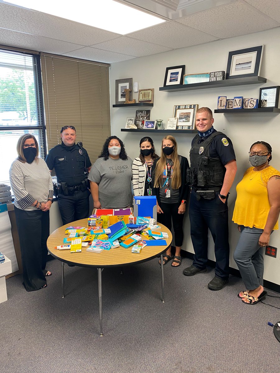 Patrol South Community Policing Officers Jensen and Seachris donated school supplies to Anderson Elementary and Harry Street Elementary.  With community support, they were able to purchase $230 dollars in school supplies!  This is a true example of community policing in action!