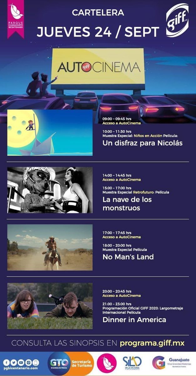 giffmx's tweet photo. #GIFF2020 llega a Parque Guanajuato Bicentenario. Te esperamos a partir de mañana a las 10:00 hrs con toda la programación oficial de esta edición. Recuerda que todos las funciones son GRATIS. 

¡Más cine, por favor! https://t.co/Y6sxH0Y9l7