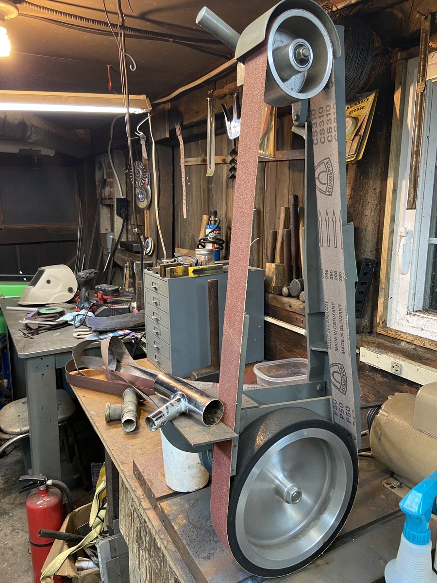 JonKernPA's tweet image. One of the best all-purpose sanding tools in the shop. Cleaned up the ends of a crappy hacksaw affair on this dishwasher tailpiece. #IdRatherBeCoding