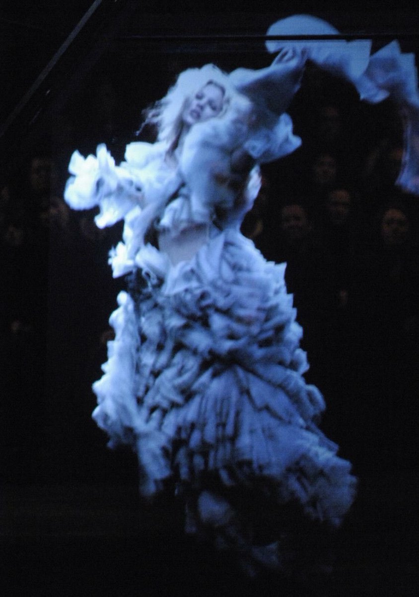 Campanella as the Kate Moss hologram during the “Widows of Culloden” McQueen show