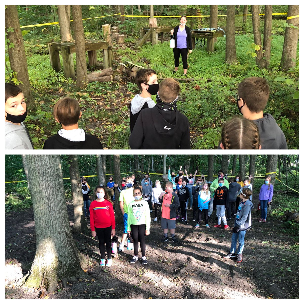 KaraDoenges's tweet photo. Day #30 - great day of outdoor learning bringing @BradfordWoodsIU to HHMS.  Kids did an awesome job trail building and doing some service learning...before &amp; after pics attached 😊#180daysofHAPPY #WeAreHuskies https://t.co/te4k0a3ufH