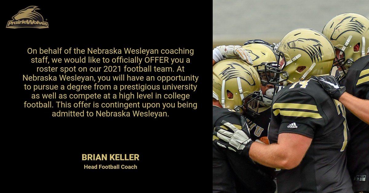 AustinB23597932's tweet photo. After visiting the campus as well as meeting players coaches and staff, I’m honored to have received on offer from Nebraska Weslyan University . Big thank you to Coach Brian Keller , Coach Dinan and @NWUFootball #PWolvesNation https://t.co/BSBuKUfL8e