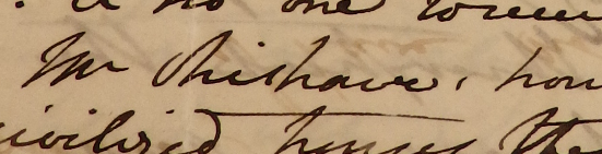 AmyMilka's tweet photo. Can anyone help me with this surname (most likely of an English lawyer, 1814)? I've been staring at it for too long. #twitterstorians https://t.co/1Hi2vDTJSr