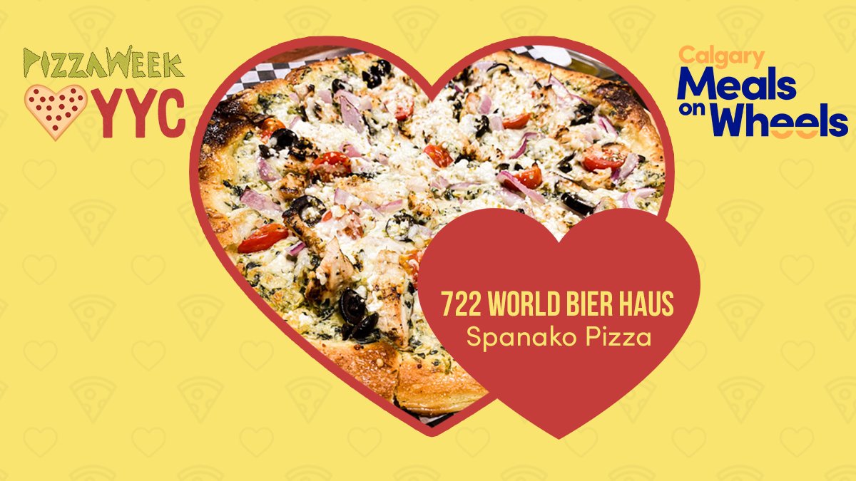 You had me at Pizza! Check out 722 World Bier Haus location's Spanako Pizza. A delicious blend of greek chicken, feta, olives, cherry tomatoes and a decadent Spanako sauce. Swoon!

#YYCPizzaWeek2020
#YYCsbestpizzas #YYC #YYCSupportlocal #YYCPizza
#YYCsmallbusiness