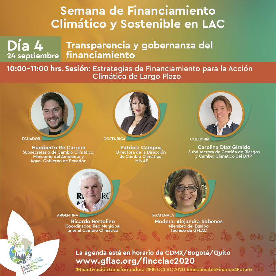 GrupoGFLAC's tweet image. 24-sep hablaremos de transparencia y gobernanza del financiamiento en la Semana de #FINCCLAC2020

¡Te esperamos! bit.ly/3cndPDl

Con representantes de @Ambiente_Ec @CRMinae @DNP_Colombia @ramcc_net @Hacienda_Mexico @IntegridadMx @4accountability @SEIenEspanol