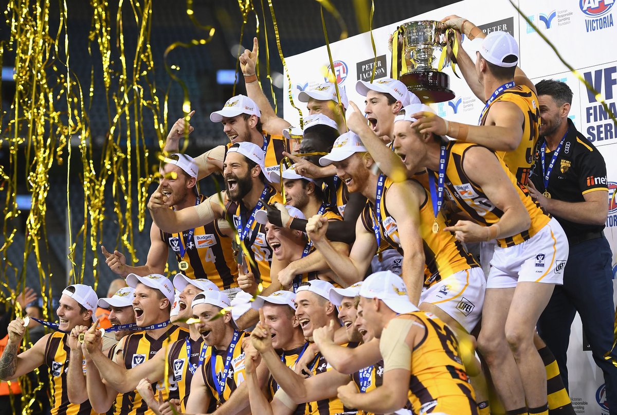 HawthornFC's tweet photo. Yesterday marked 2 years since the day our VFL women’s and men’s sides held their premiership cups aloft. 

Incredible scenes ✨✨✨ 

#Always https://t.co/3tAXB1XOwm