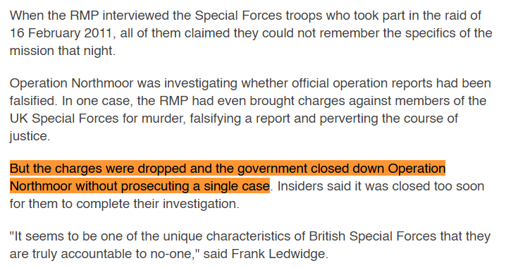 Even when a leaked cache of military emails published by the Sunday Times corroborated the victim's allegations– charges were dropped and not a single person in the entire chain of command is held accountable to this day. https://www.bbc.com/news/uk-53597137