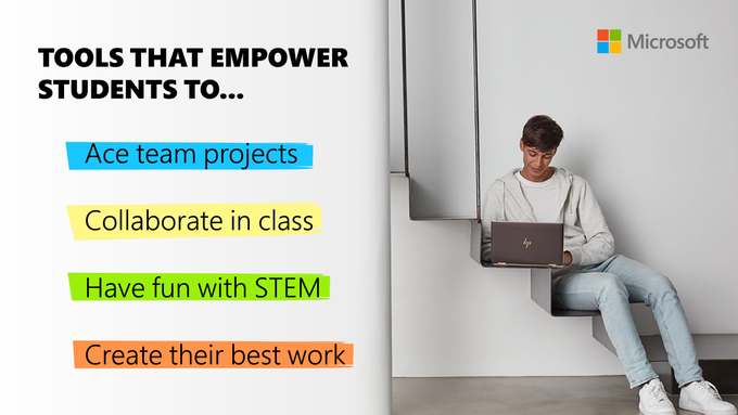 Be sure to check out the #MicrosoftEDU Student Center. This set of resource pages give your students the tools and confidence to explore new things and show off their bright ideas 💡

Check it out: msft.it/6016TQL2E

#edtech #MIEExpert
