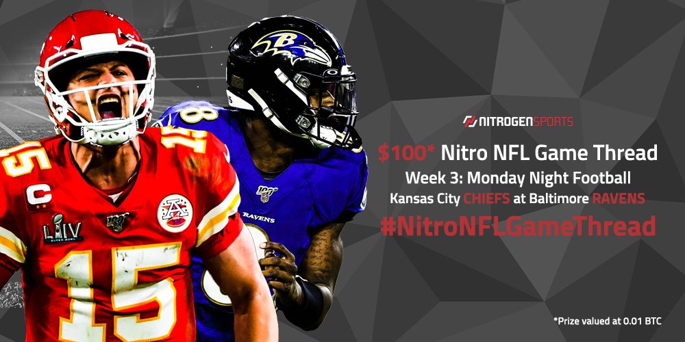 How many passing yards will Mahomes and Lamar combine for in their Week 3 Monday Night Football matchup?

Send your prediction for a shot at $100 🏈

RT this post &amp; REPLY with #NitroNFLGameThread
+thoughts about the game + tag 2 friends

Submit entry ➡ ht.ly/ANtj30rbtIr