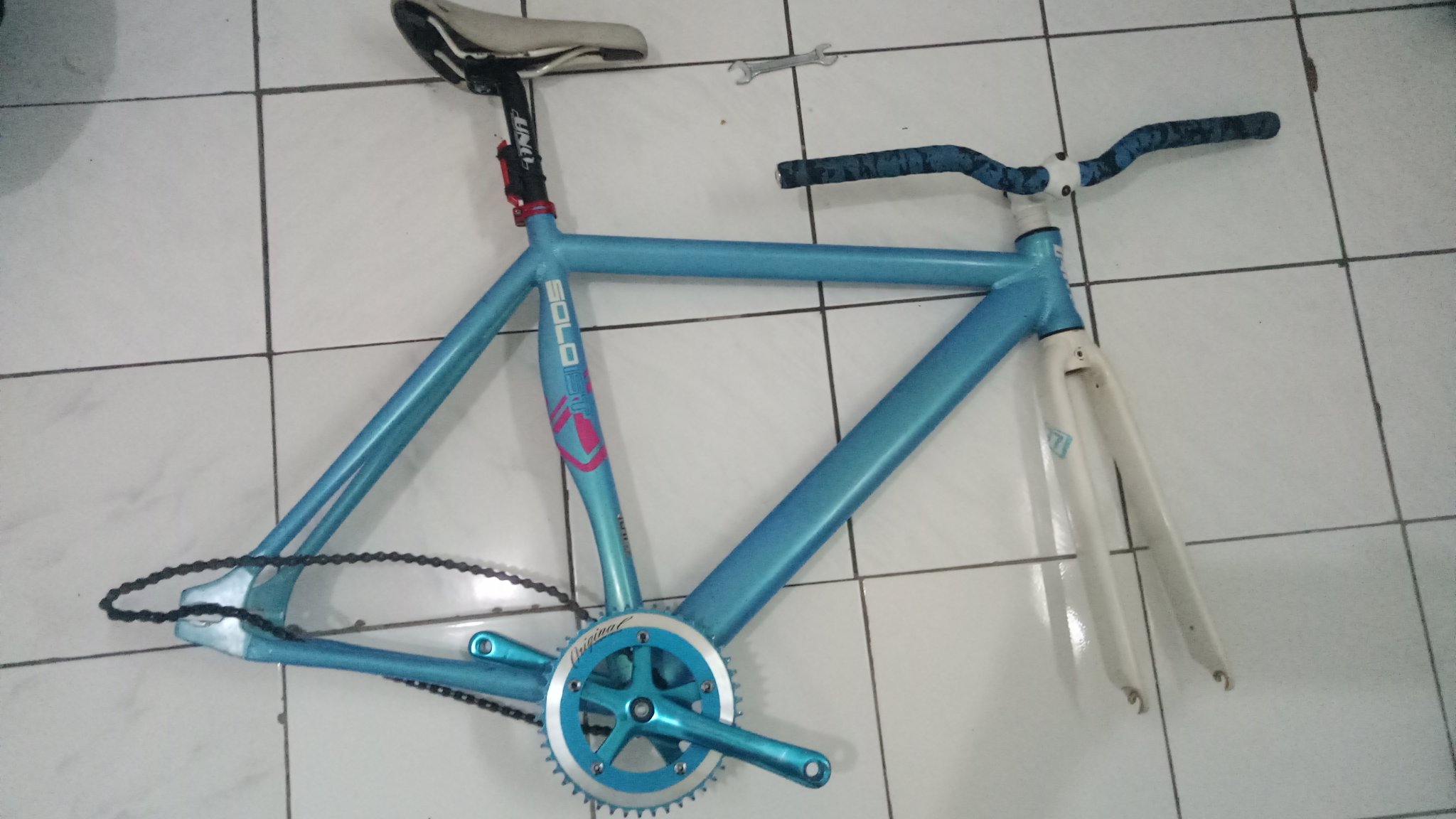 OHAIYO on X Wts semi fullbike Frameset soloist 77 gen 1 Hs prestine bearing bb giorni crank lasco 46T rantai maya seatpost uno Sadel velo classik Barset risebar steam united Lokasi jakbar indosiar