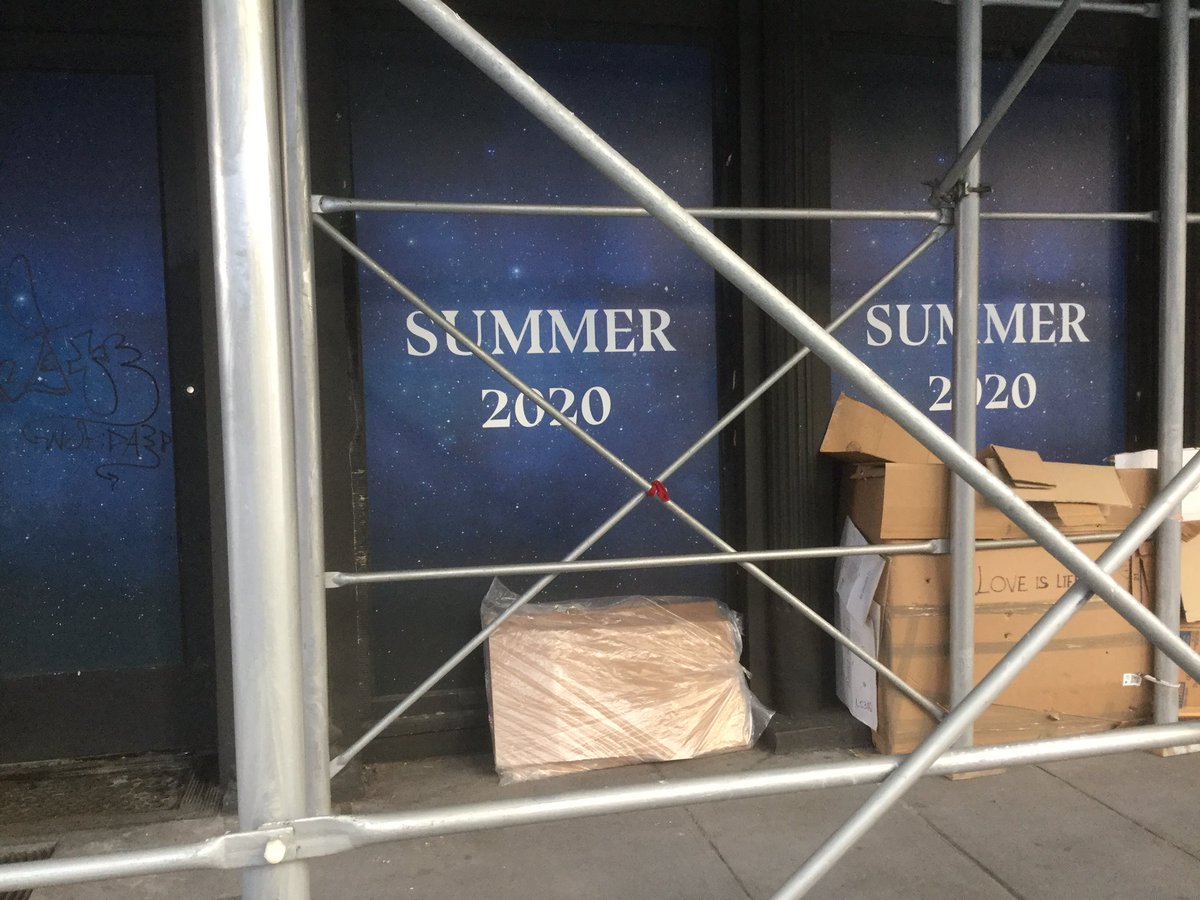 They’ve taken off the plywood that was there when I last passed through a few months ago, so you can see the the “Summer 2020” promise in all it’s glory.