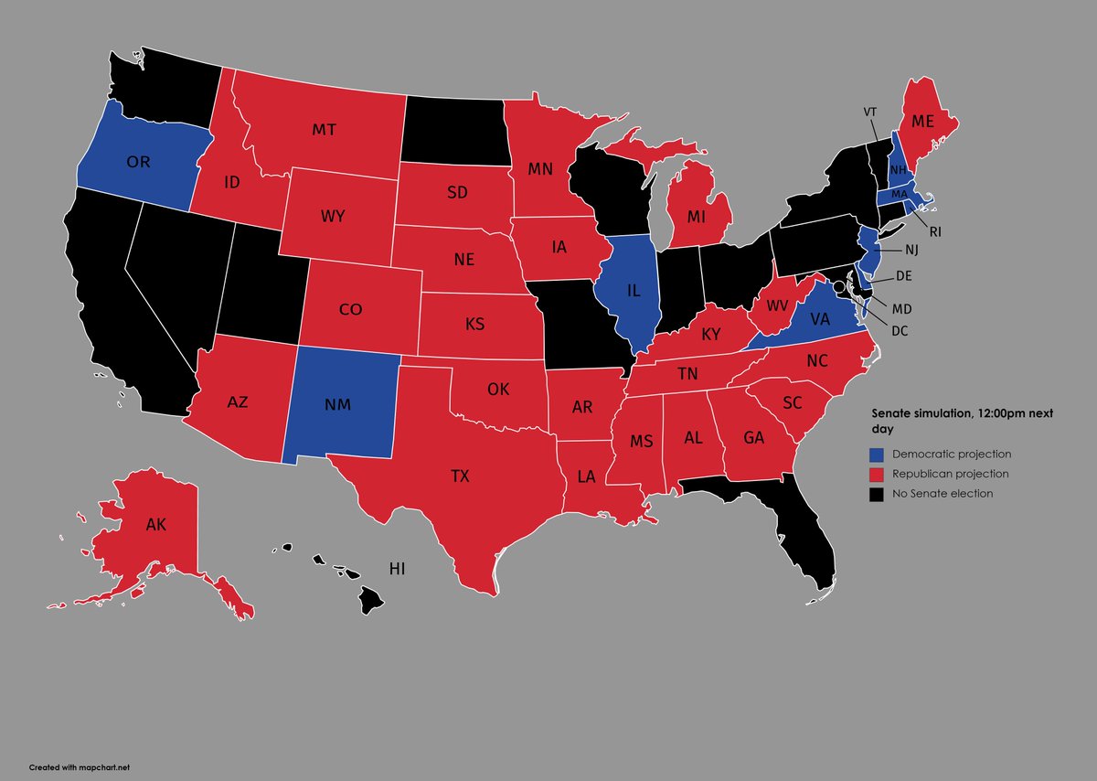 A distressed nation heads off to bed, and wakes up to this Senate map. The Republican majority has expanded by 3, Trump and McConnell have declared victory, and tens of millions of Americans sit in shock in their homes, thinking, "What now?"