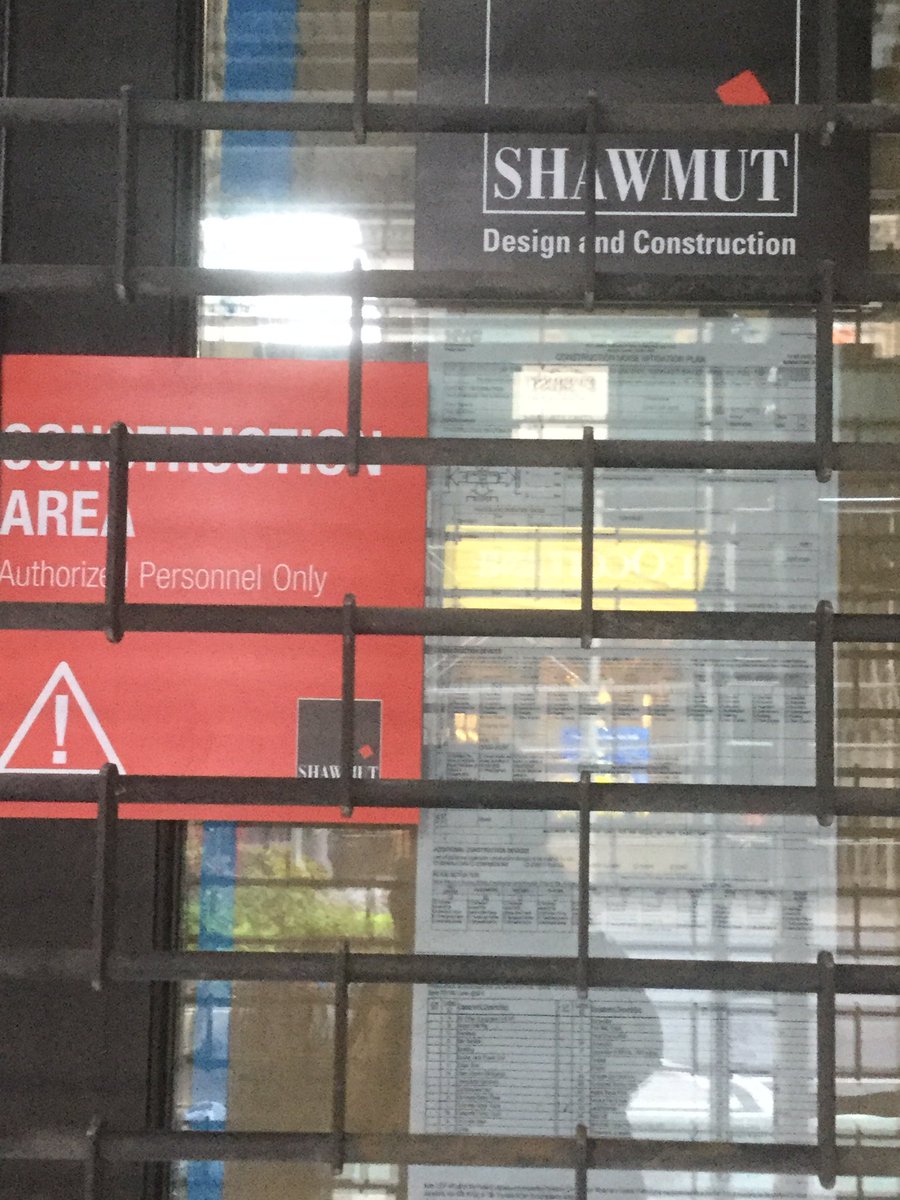 The company that’s working on the store, Shawmut Design and Construction. I know about nothing of the design and construction world, so I couldn’t tell you if this is a good thing or not.