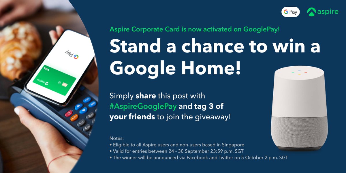 aspireappglobal's tweet photo. Stand a chance to win a brand new Google Home speaker! A free virtual assistant to boost your WFH productivity, don't miss the chance to win this.

All you need to do: https://t.co/7NXSIbRwKd