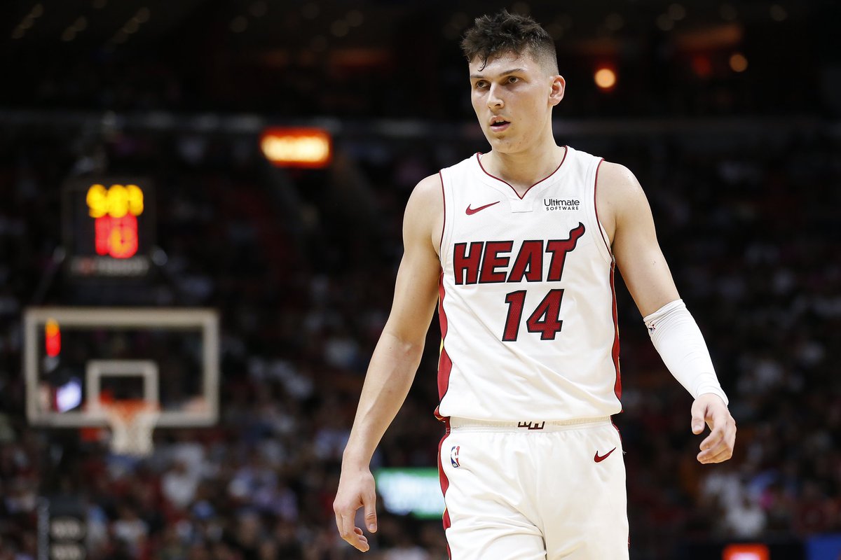 TheHoopCentral's tweet photo. Tyler Herro is the youngest player in NBA History to score 30 points off the bench of a playoff game. 🔥🔥🔥 https://t.co/dColZ76Xs5
