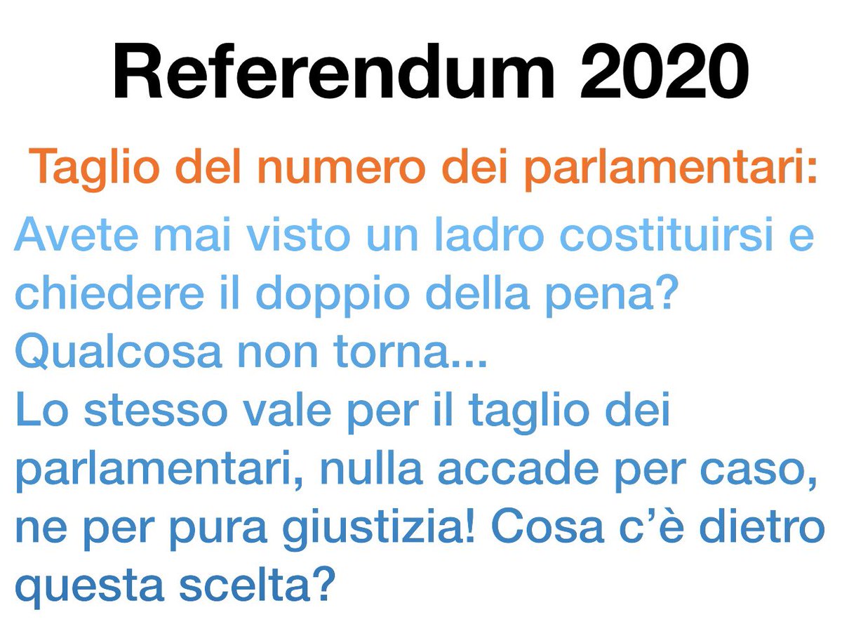 #Referendum2020 beccatevi questa! Troppo tardi per ripensarci...