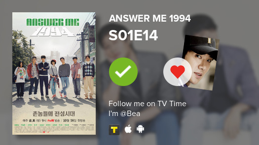 Sheeroongi's tweet photo. I've just watched episode S01E14 of Answer Me 1994! #answerme1994 #tvtime https://t.co/7Yulz0w6yK https://t.co/EYaRgBpExt