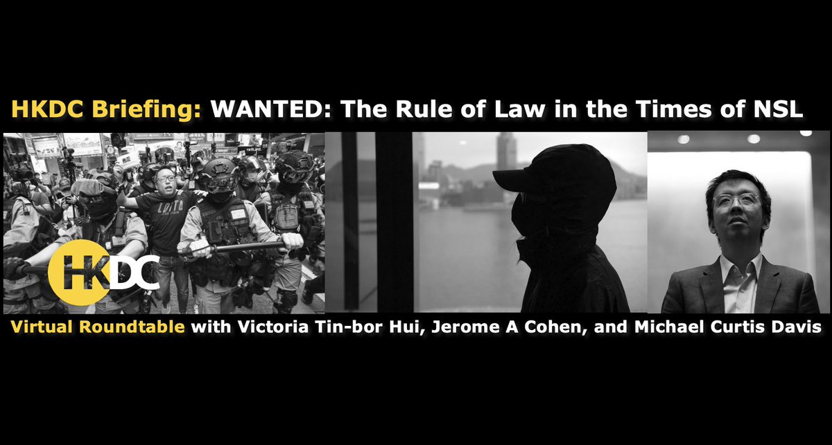 TOMORROW Thur 9/24, 11 am ET. Join our briefing on the latest developments on the rule of law in Hong Kong under the National Security Law. @jeromeacohen @profmikedavis @victoriatinbor1 discuss the cases of #TamTakChi #save12hkyouths @samuelmchu. Register: us02web.zoom.us/webinar/regist…